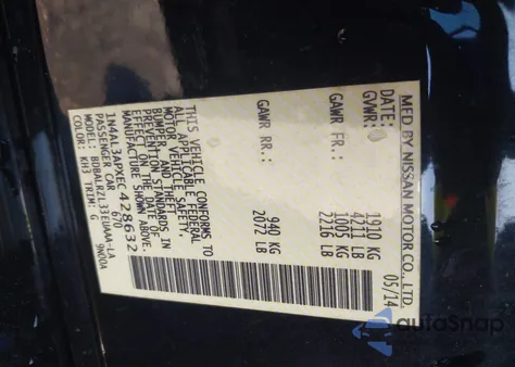 2014 Nissan Altima 2.5 S from USA, damaged, VIN 1N4AL3APXEC428632